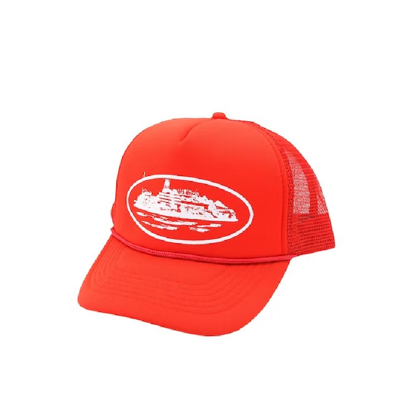 Corteiz Alcatraz Red Trucker Cap